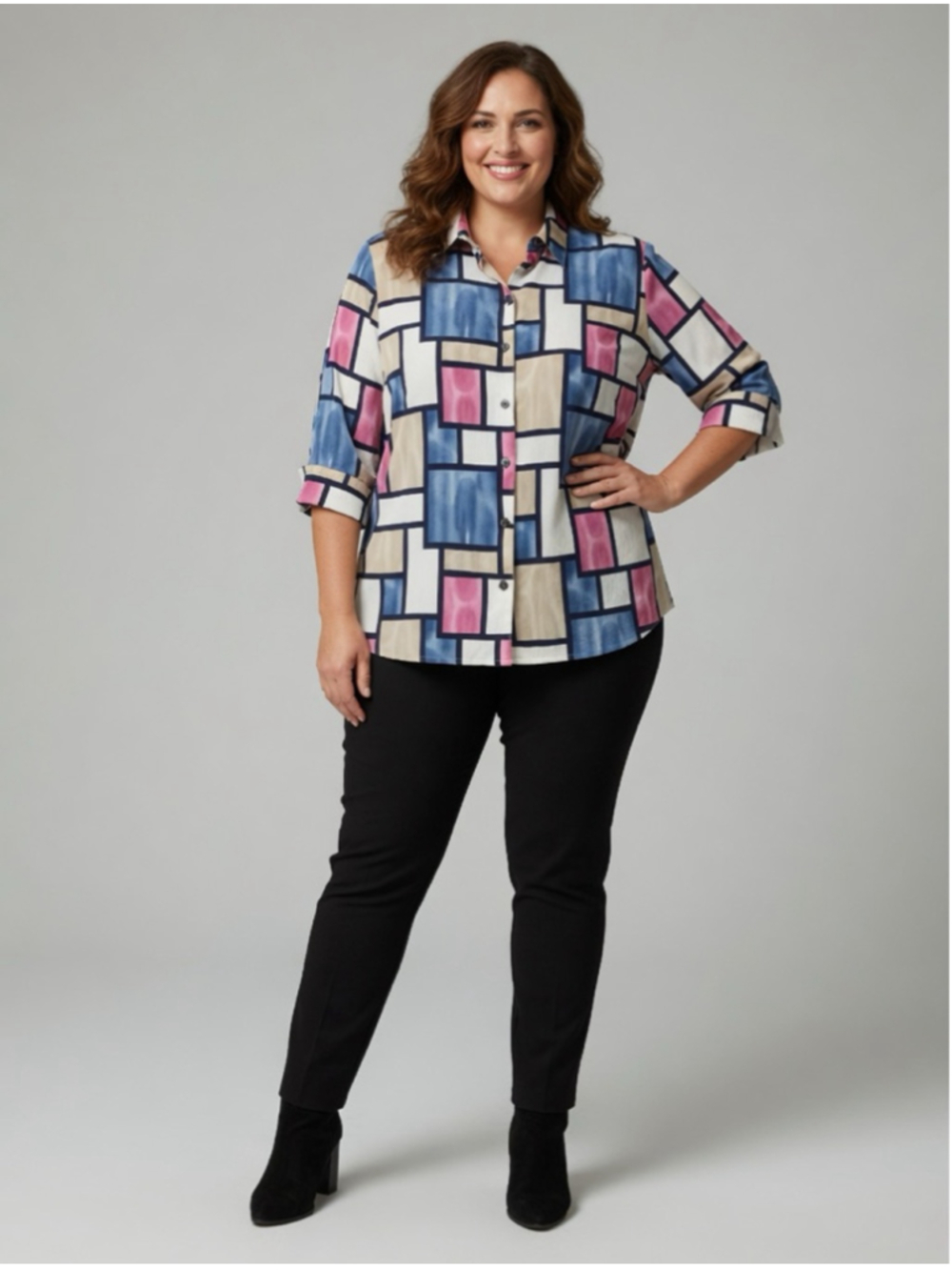 Vintage Allison Daley color block top sz 16